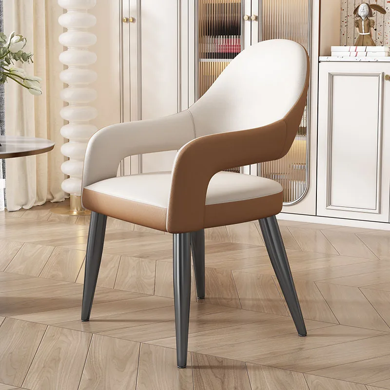 

Modern Living Room Dining Chairs Arm Luxury Ergonomic Nordic Dining Chairs Kitchen PU Leather Silla Comedor Furniture BL50CY