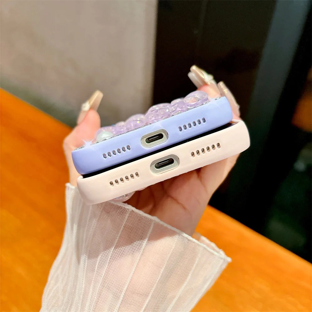 Elegant 3D Butterfly Diamond-Embellished Phone Case - Shockproof Design