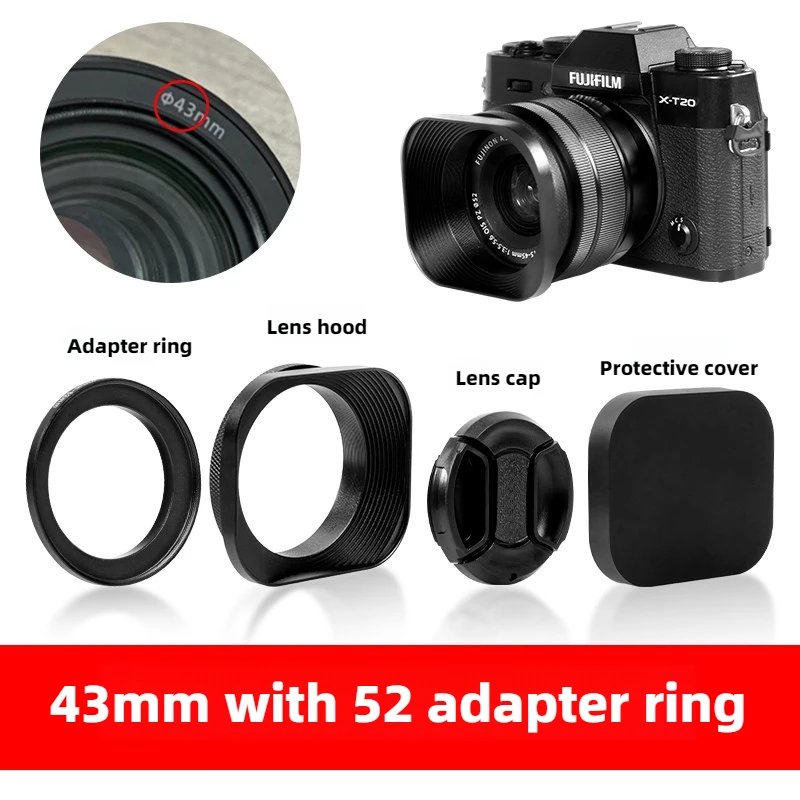 Aluminum Alloy Metal Square Lens Hood Lens Protector
