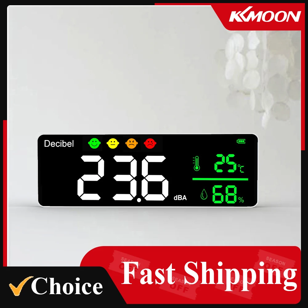 3 in 1 Noise Measuring Instrument Digital Decibel Sound Meter Noise Measuring Instrument Detector Temperature Humidity Meter sound level meter digital noise meter