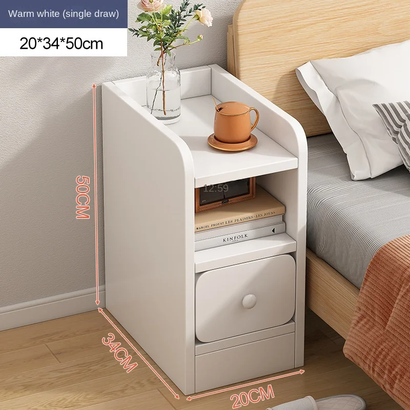 Nightstands Set Simple Modern Super Narrow Bedside Cabinet Small Size Cabinet Mini Storage Bedroom Simple Seam Bedside