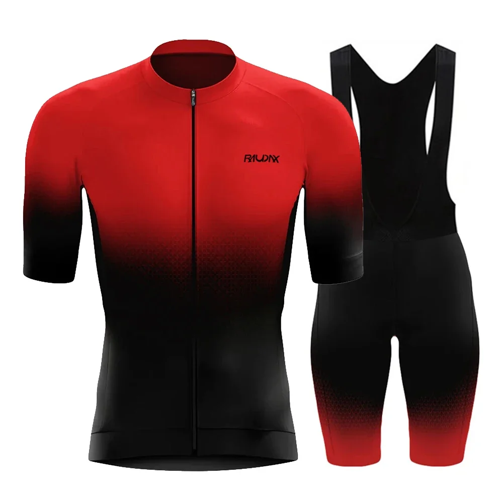 Raudax Summer Cycling Set Man Cycling Jersey Short Sleeve Bicycle Clothing Kit Mtb Bike Wear Triathlon Maillot Ciclismo