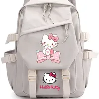 MINISO Large Capacity Hello Kitty Backpack Fashion Kawaii School Bag Waterproof Nylon Fabric for Girl Student 1