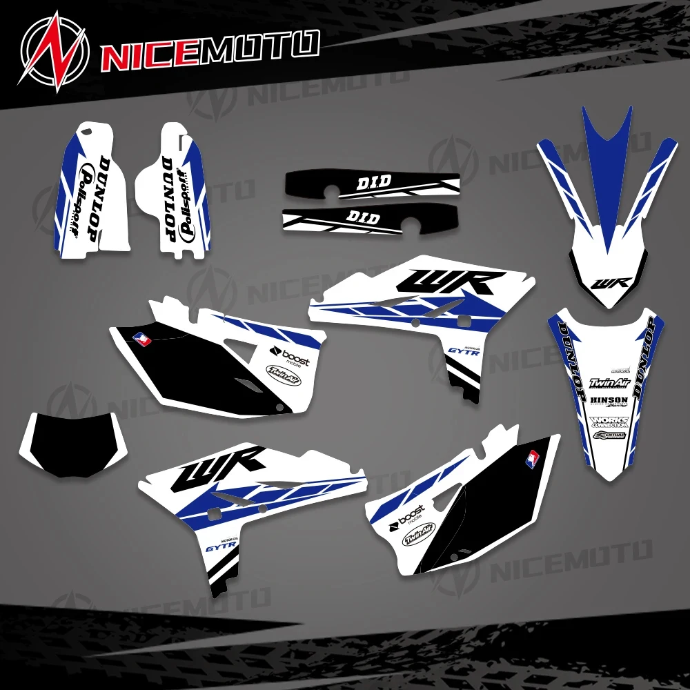 NICEMMOTO Motocross Graphics Background Sticker Decal For Yamaha WR450F WRF450 WR450F 2012 2013 2014 Team Personality Decoration for nissan sylphy b17 pulsar 2012 2014 abs cup holder armrest box decoration accessories 1 pcs