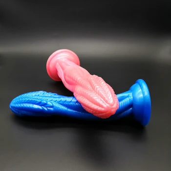 Kiss of Dragon Blue Penis Pearlescent Powerful Orgasm Erotic Tools Bat with Suction Cup Anal Sex Toy Advanced Players Huge Dildo 3