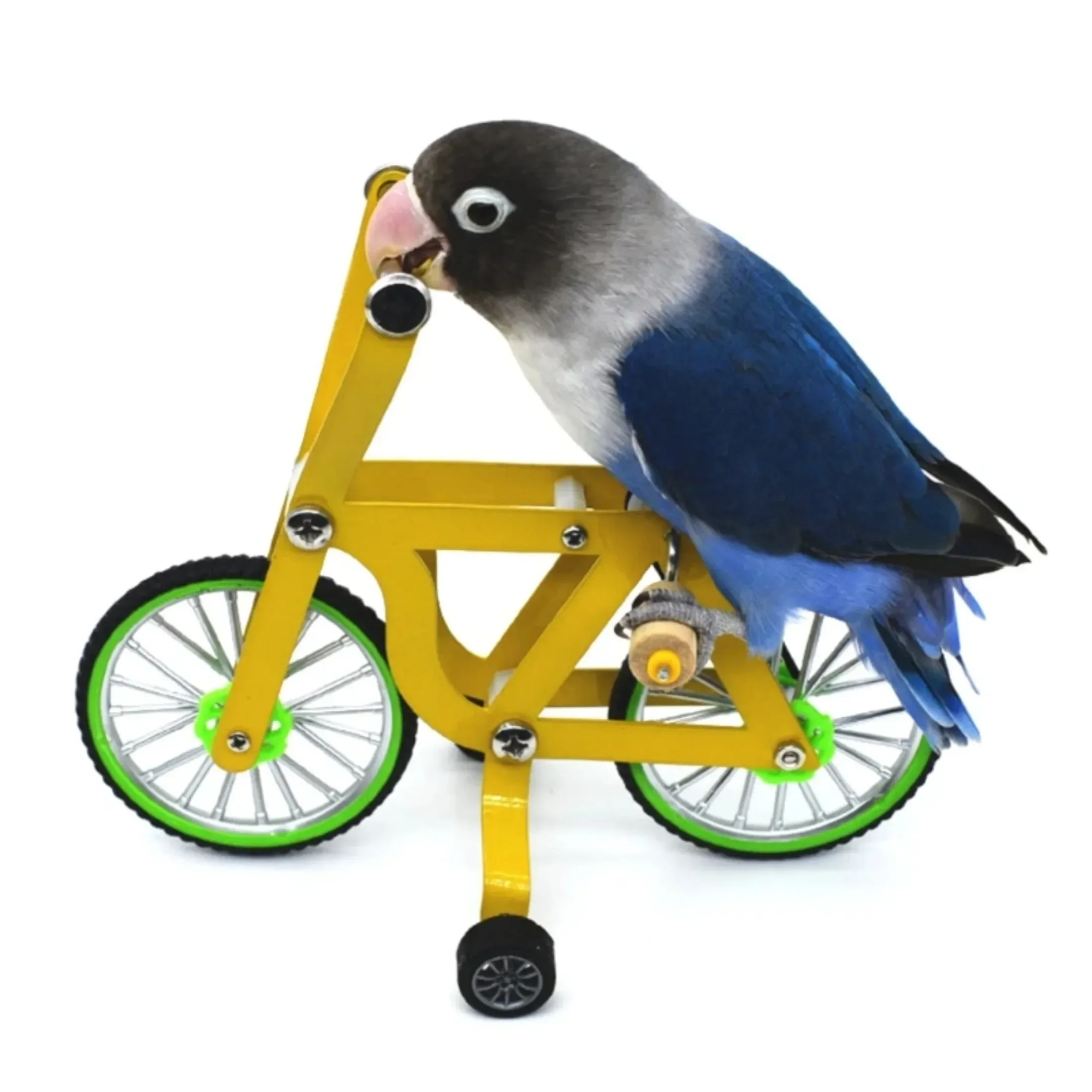 Bird Intelligence Training Props Yellow Bicycle Toy Parrot Educational Table Top Trick Prop Toys Parakeet Cockatoo