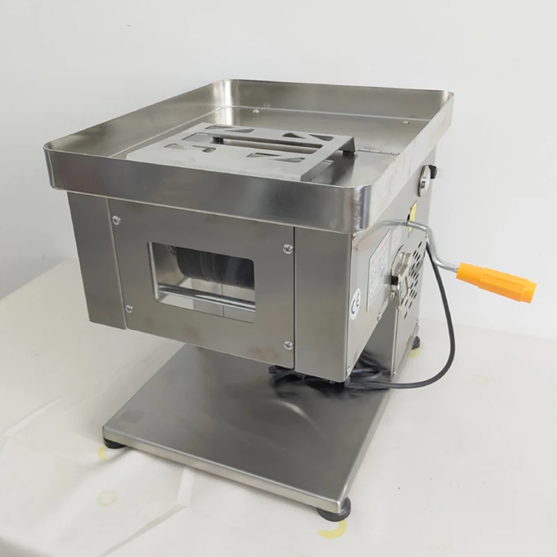 110V 220V Meat Cutting Machine Commercial Stainless Steel Desktop Fresh Meat Slicer For Sale 3