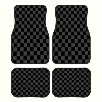 4 tappetini antiscivolo lavabili per auto, tappetini a scacchi per tutte le stagioni, tappetini decorativi per auto, tappetini universali.