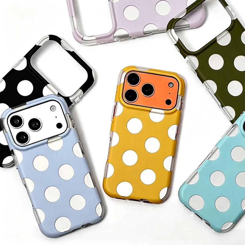 Chic Love Polka Dot Textured Soft Silicone Shockproof Phone Case