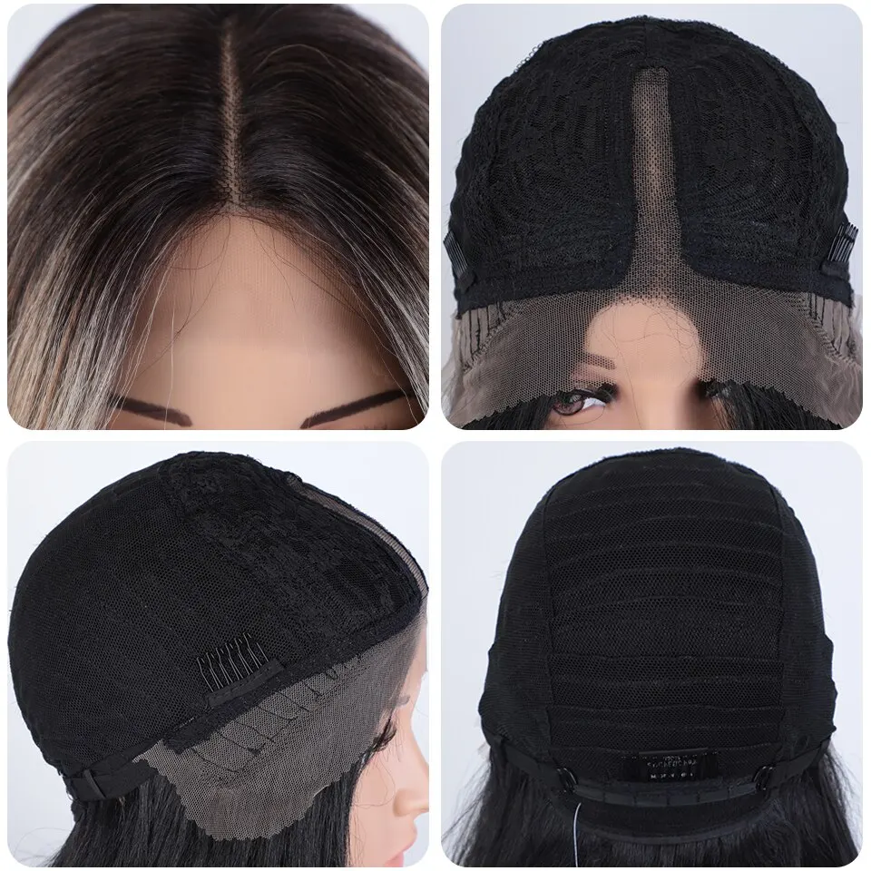 Lace Front Wig Lace Wigs Womens Synthetic Wigs Synthetic Wigs Noble Synthetic Lace Front Wig 26"Long Straight Lace Wig Cosplay Part Blonde Wigs For Women Synthetic