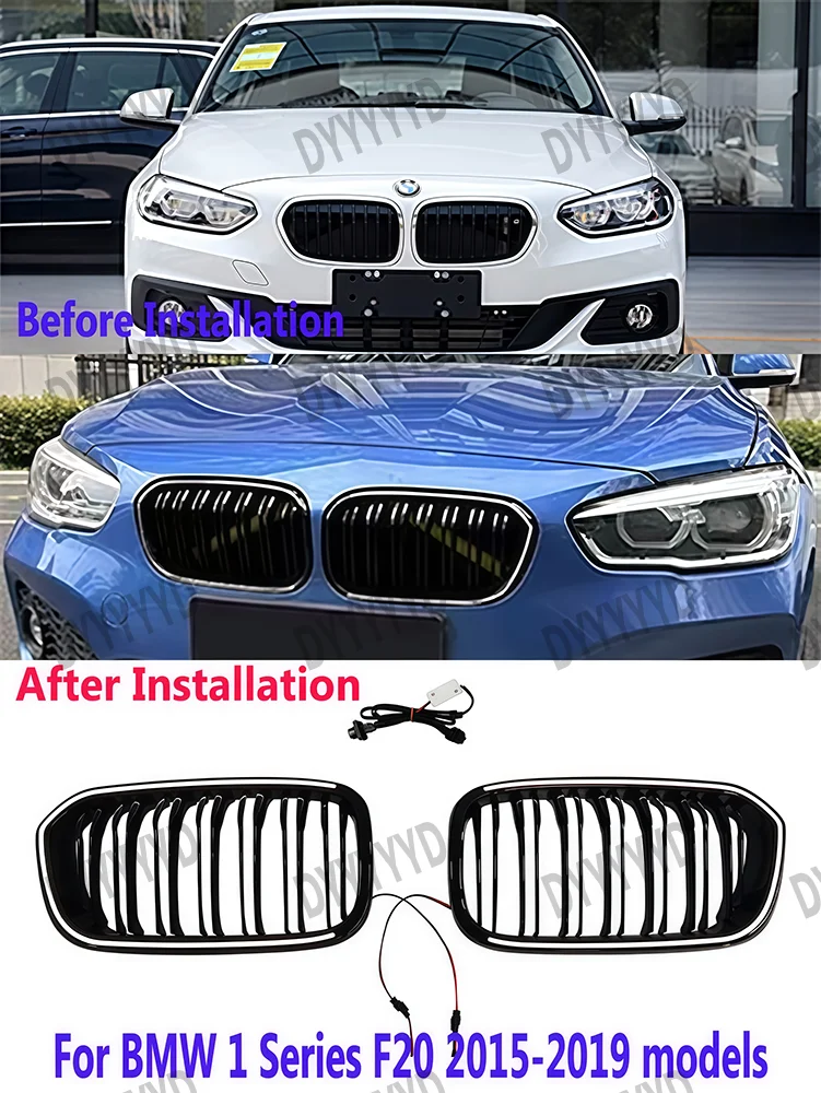 1 Series F20 F21 118i 120i M140i 118d 120d 125d LED Luminous Racing Grills Car F