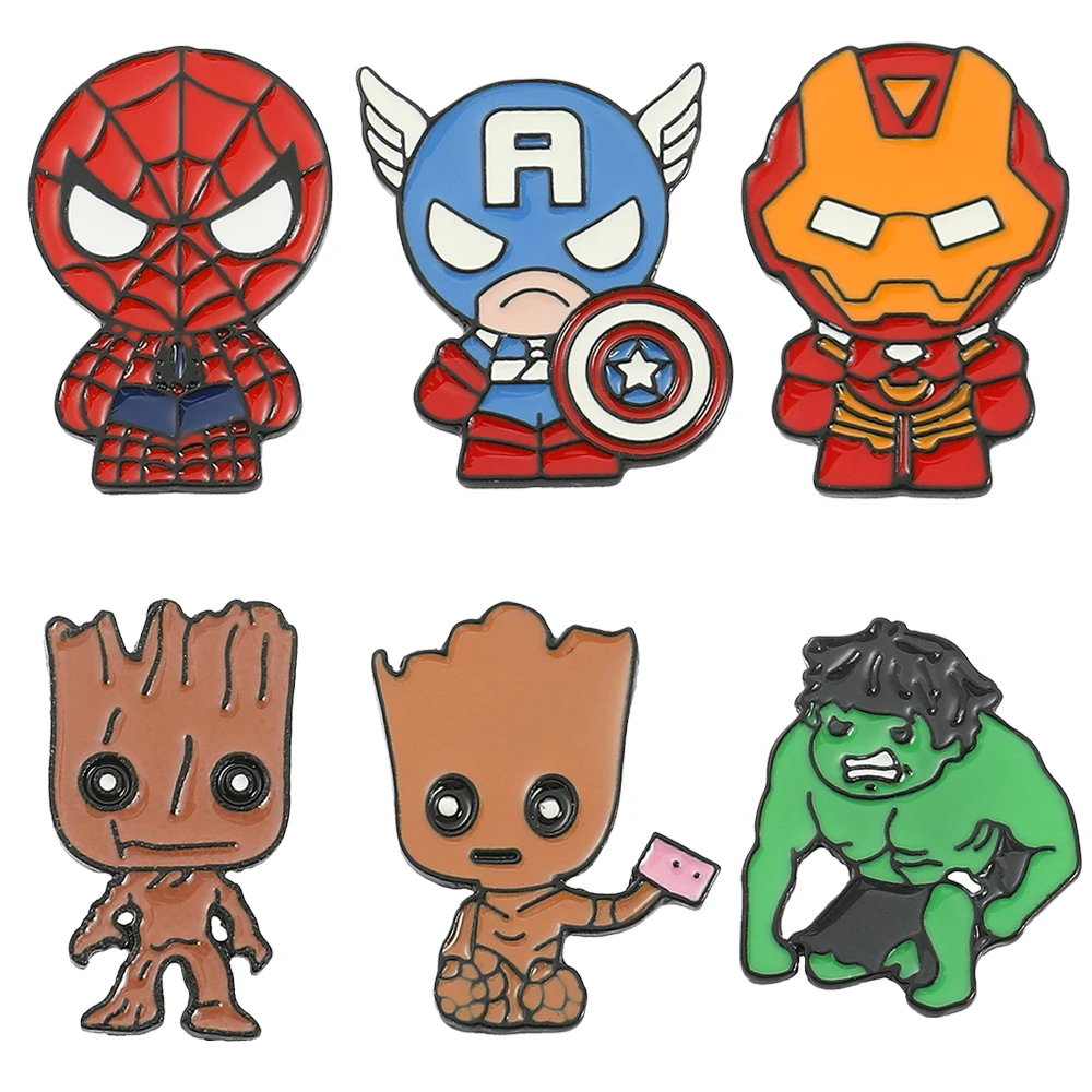 Avengers Pins Funny Cute Anime Superhero Lapel Badge For Backpack  Accessories Cartoon Iron Man Spiderman Enamel Brooch For Women - Animation  Derivatives/peripheral Products - AliExpress