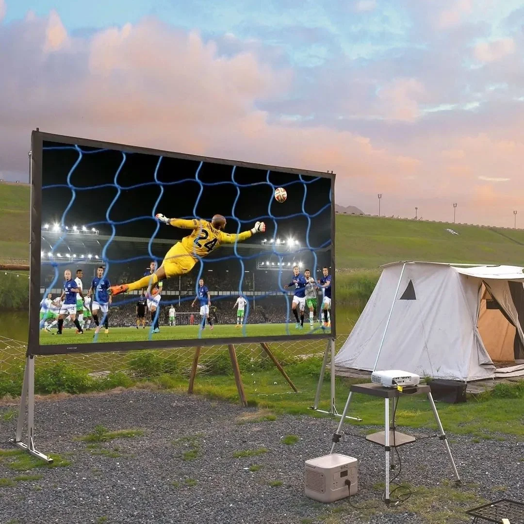 

100inch 120inch 150inch 16:9 HDTV 4K High Definition Outdoor Projector Screen with Stand for Patio with Adjustable Leg (33"-51")