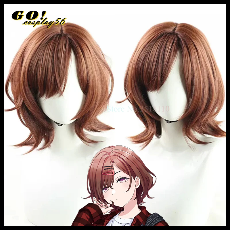 

Higuchi Madoka Cosplay Wig Short Mullet Brown Synthetic Hair Bang Shiny Colors noctchill Girls Headwear