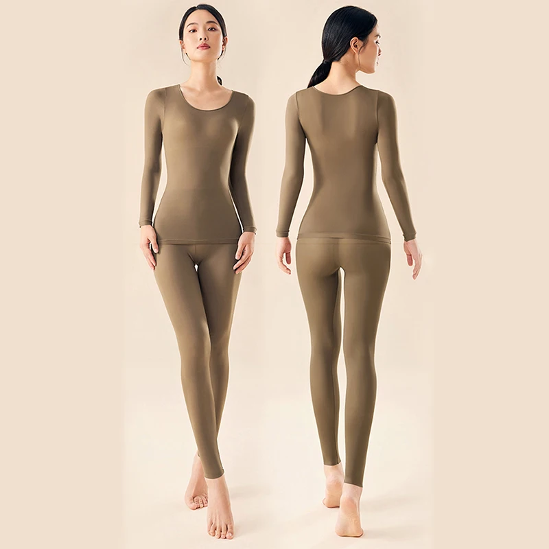 Thermal Underwear Sets Women 2 Pieces Seamless Long Johns Highly Elastic Autumn Winter for Women thermal underwear sets