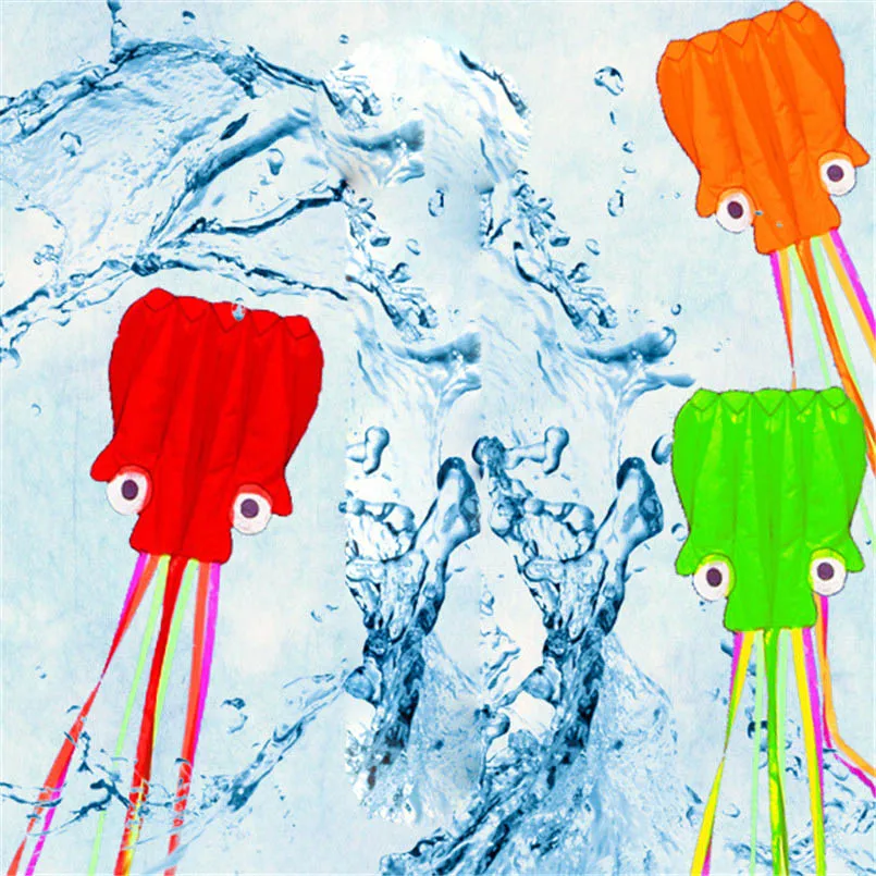 4M Large Octopus Kites With Handle Line Flying Toys Kids Outdoor Sports Summer Beach Game Walk In Sky Nylon Skeletonless Kite 4