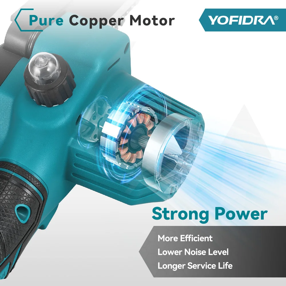 YOFIDRA Motosierra eléctrica de 6 pulgadas, sierra de poda para jardín, corte de madera. - Imagen 3