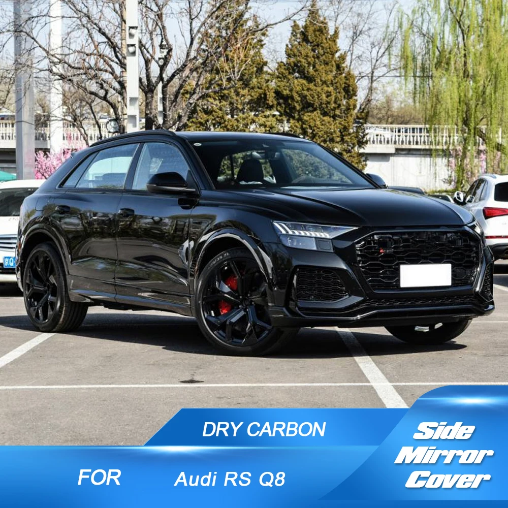 

For Lamborghini Urus 18-23 Audi Q8 SQ8 RSQ8 2020-2023 DRY Carbon Mirror Cover Caps Add ON Car Side Mirror Shell No Lane Assist