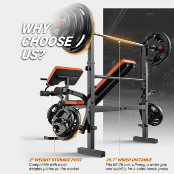 XDDIAS Weight Bench, 770LBS Bench Press Set with Leg Extension, 6 in 1 Weight Bench for Home Gym 6