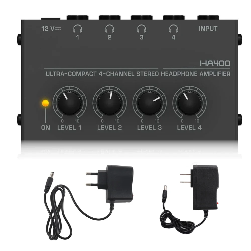 HSCLPM Headphone Amplifier With Audio Cable, HA400 4-Channel Metal - View #11