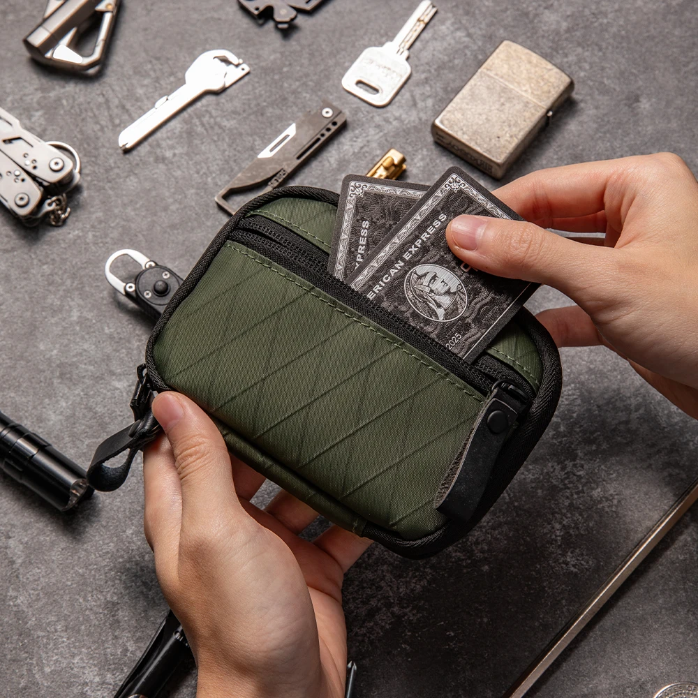 Pequena bolsa carteira edc organizador de bolso edc com cinto, bolsa utilitária organizadora para multiferramentas dinheiro chave