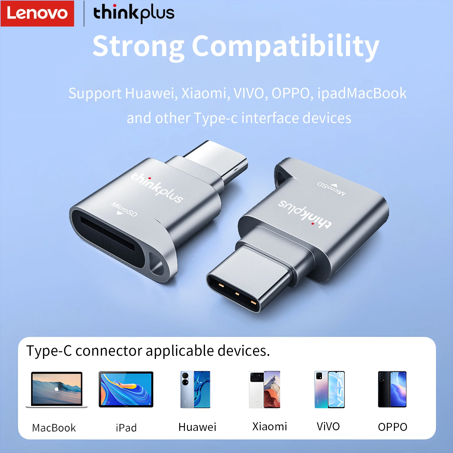 Lenovo Micro SD Card Reader USB C to SD Card Reader Type C TF Memory Reader with USB to Adapter card reader sd card reader