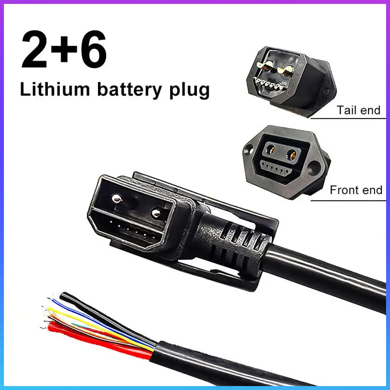 リチウム電池2および6コネクタ,オスおよびメスコネクタ,6ピン信号