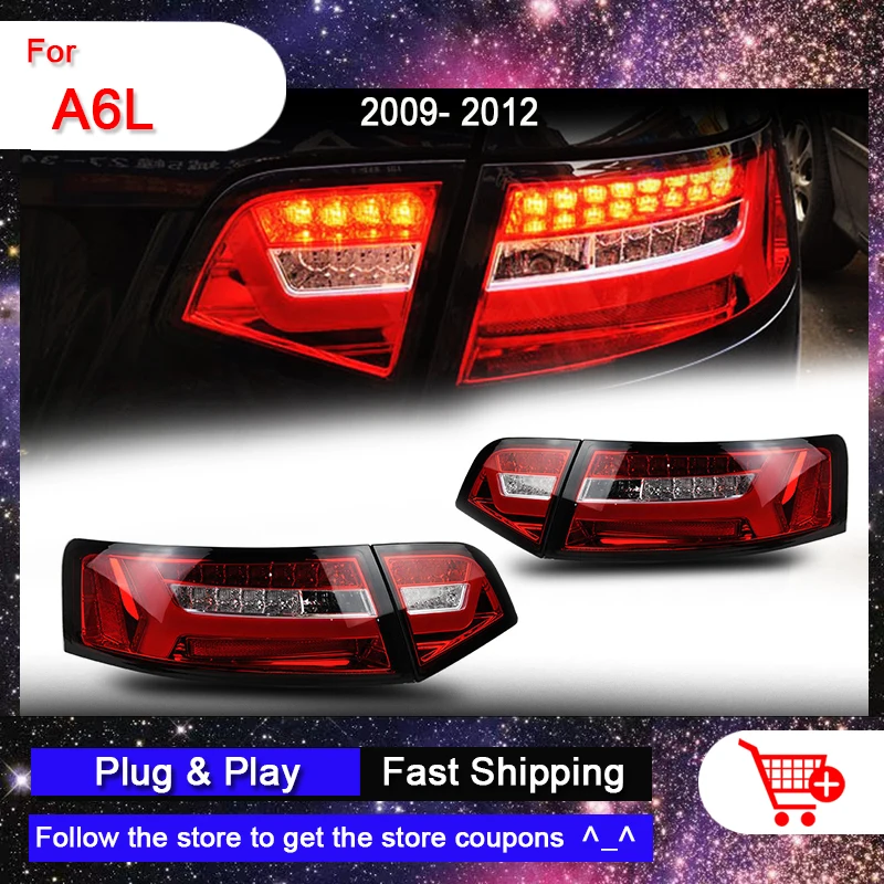

Car Taillights for AUDI A6L 2009-2012 A6L Tail Lights Rear LED DRL Dynamic Turn Signal Lamps Assembly + Brake + Reverse + Fog