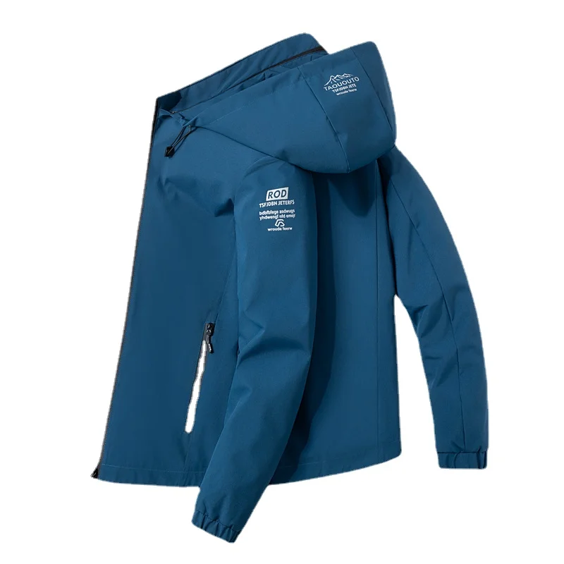 Men Hoodie Windbreaker Jacket Fashion Solid Color Clothing Street Wear Lightweight Hooded Jackets Mens Sports Style Coats Hood