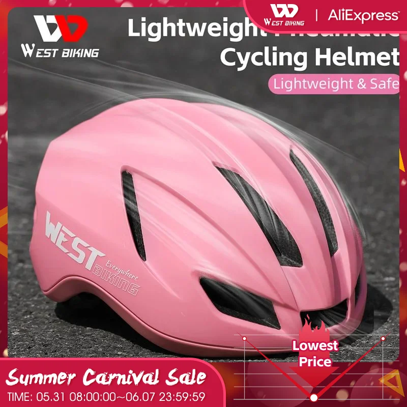 WEST BIKING Ultralight Aero Cycling Helmet Multicolor Men Women Professional Racing Helmet Integrated Molding Bicycle Safety Cap