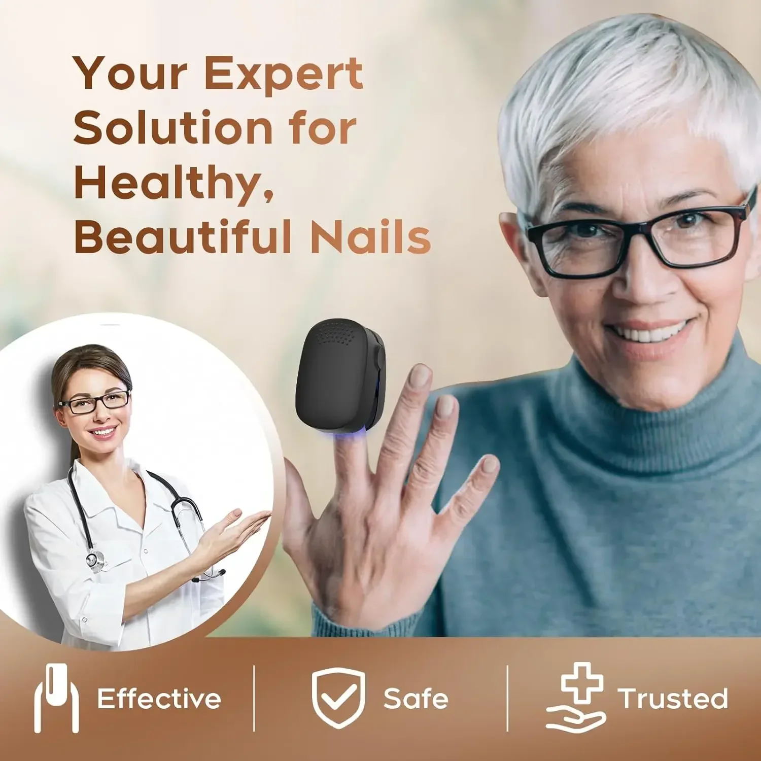 Nail Fungus Treatment Blue Light Nail Salon LED Laser Device for Cleaning Onychomycosis USB Charge 905nm Infrared Light 470nm