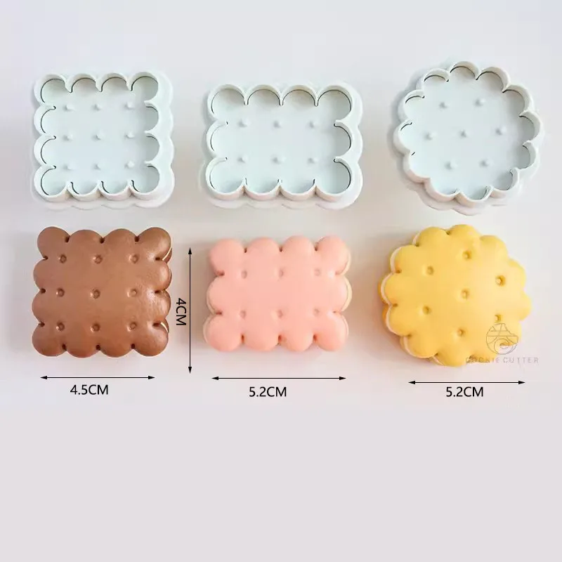Chocolate Sandwich Cookie Cutter & Fondant Stamp for Baking and Cake Decorating