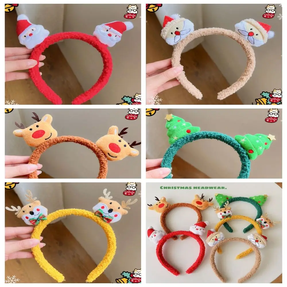 

Santa Claus Christmas Headband Christmas Tree Hair Band Christmas Elf Headband Elk Hair Hoop Fairy Deer Ear Antlers Headband