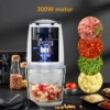 Electric Mini Food Processor, 2.5 Cup Glass Bowl Small Electric Food Chopper for Vegetables Meat Fruits Nuts Puree - 2 Speed Kit 1