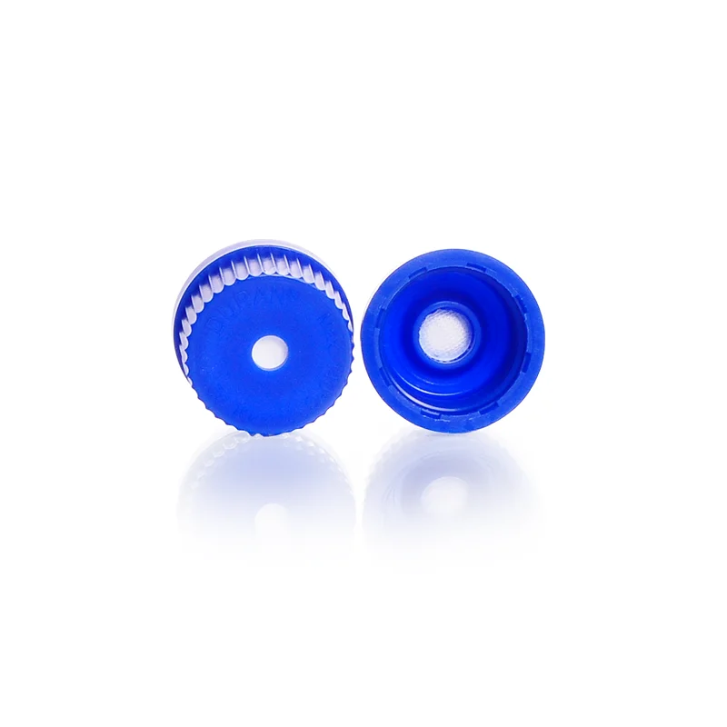 DURAN&reg; Membrane Venting Screw Cap, PP, blue, with welded-in expanded PTFE filter membrane, 29118