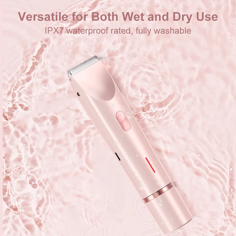 Dual Head Hair Removal for Women Portable Float Blade R-shaped Head Wet Dry Use Waterproof Painless Facial Trimmer Body Epilator