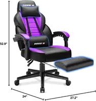 BOSSIN Gaming Chair with Footrest and Massage 400lb Weight Capacity, Big and Tall Gaming Chair for Adults, Ergonomic Heavy Duty 2