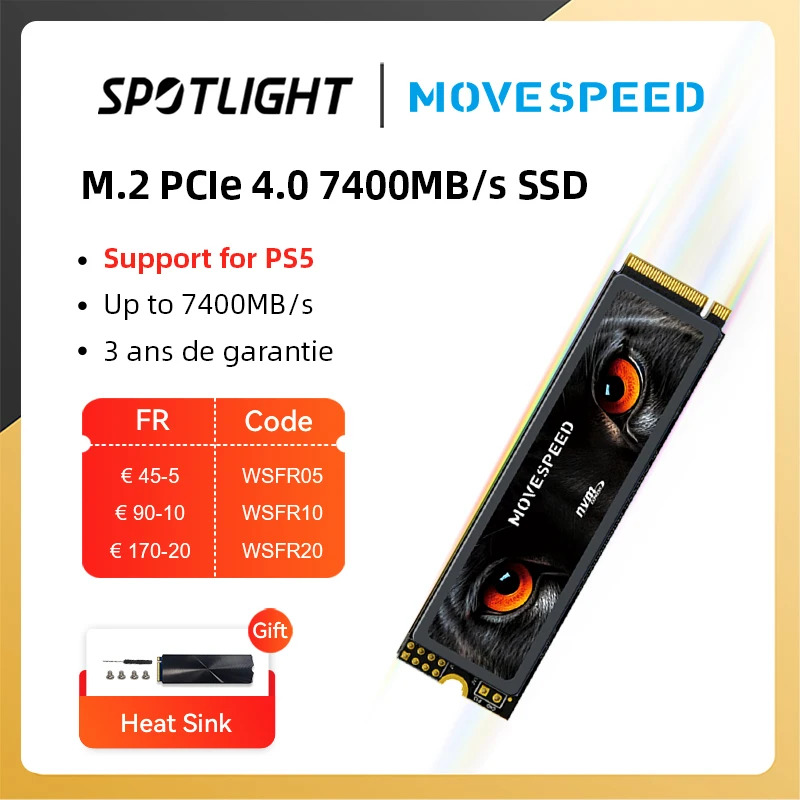 7450 mo/s 4 to SSD NVMe M2 PCIe 4.0x4 2280 2 to 1 to disque dur interne à  semi-conducteurs M.2 2280 disque SSD pour ordinateur portable PS5 – les  meilleurs produits dans