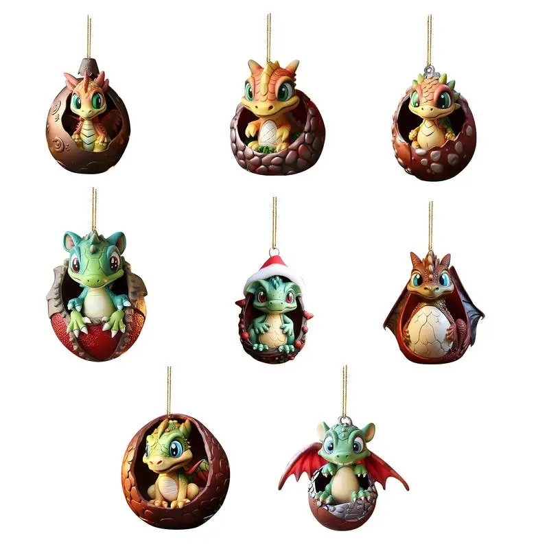 

Christmas Dinosaur Decoration Cartoon 2D Ornament Dinosaur Car Pendant Cute Styling Decoration Supplies for Christmas Tree Door