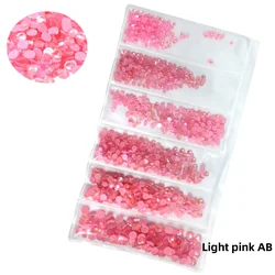 Vibrant Glitter Crystal Neon Nail Art Accessories - Assorted Sizes (Light pink AB)