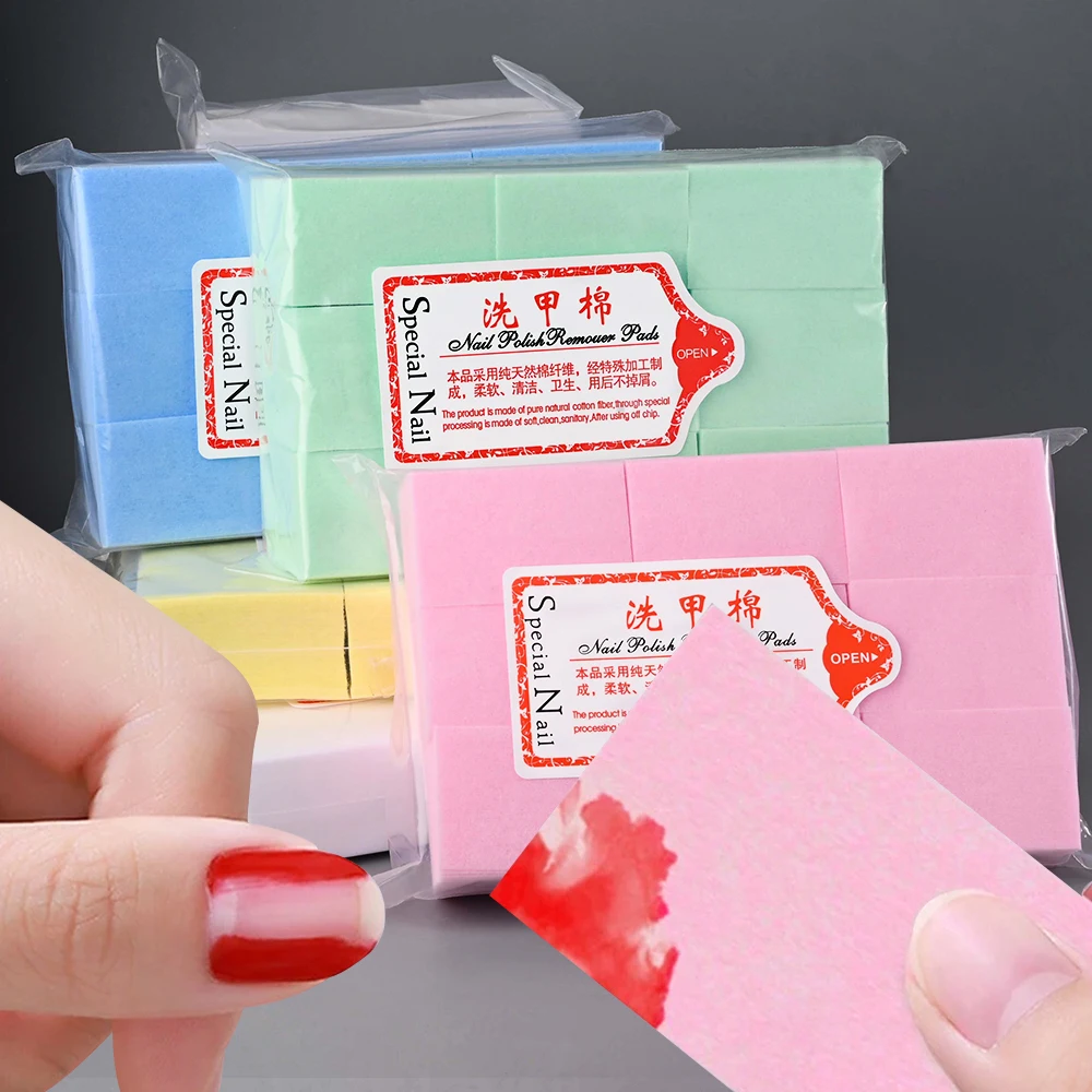 Lint Free Cotton Pads Nail Polish Remover Wipes Manicure Cleaning Tool Absorbent Soft UV Gel Polish Removal Napkin Paper Wipes 2