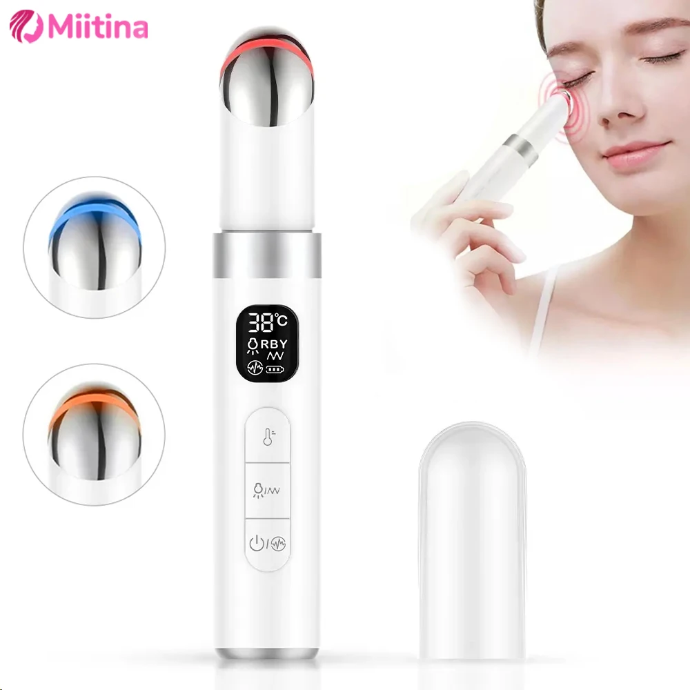 Eye Massager Electric Constant Temperature 45℃ Heating Vibration Lighten Dark Circles Bags