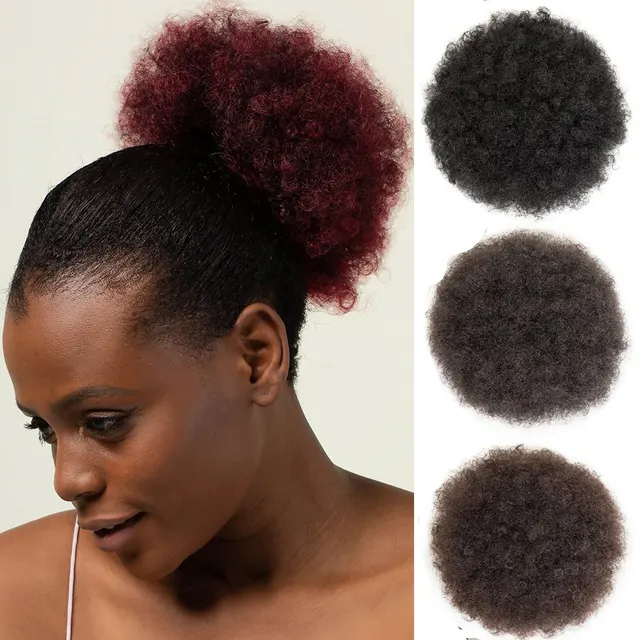 Inch synthetic afro puff drawstring ponytail hair short afro kinkys curly afro bun extension hairpieces