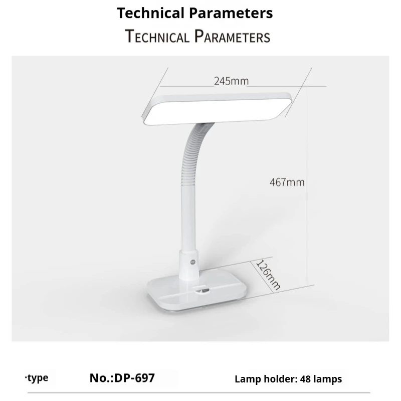 DP Table Lamp Led Desk Lamp Eye Protection Reading light USB rechargeable lamp light adjustable lighting angle bedroom lamps 6