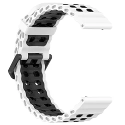 Breathable Silicone Sports Wristband Replacement Bracelet for CMF Watch Pro 2 (White Black)