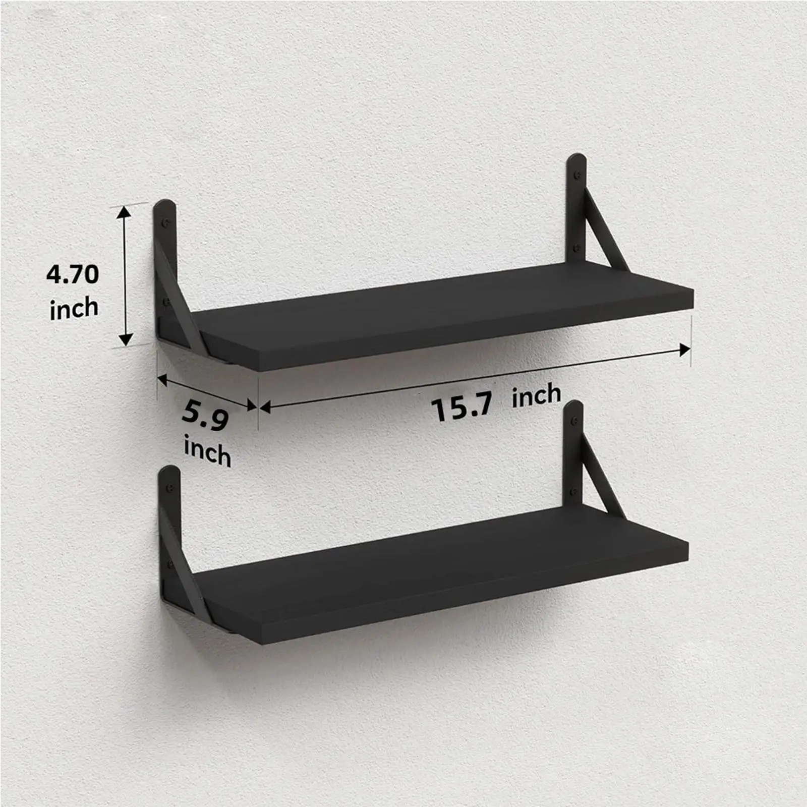 2 Pieces Wall Floating Shelve Bookshelf Modern Wall Storage Shelf Organizer for Nursery Artworks Small Plants Books Office