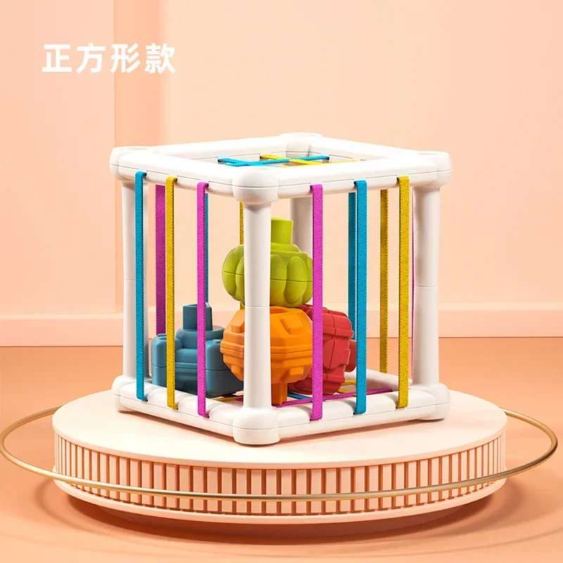 Nouveau jeu de tri de blocs de forme colorée pour bébé, jouets éducatifs d'apprentissage Montessori pour enfants de 6 à 12 mois, cadeau de naissance