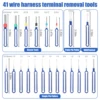 41Pcs Stainless Steel Plug Terminal Removal Tool Wire Crimp Split Connectors Pin Extractor Kit with Storage Box Car Repair Tools 5