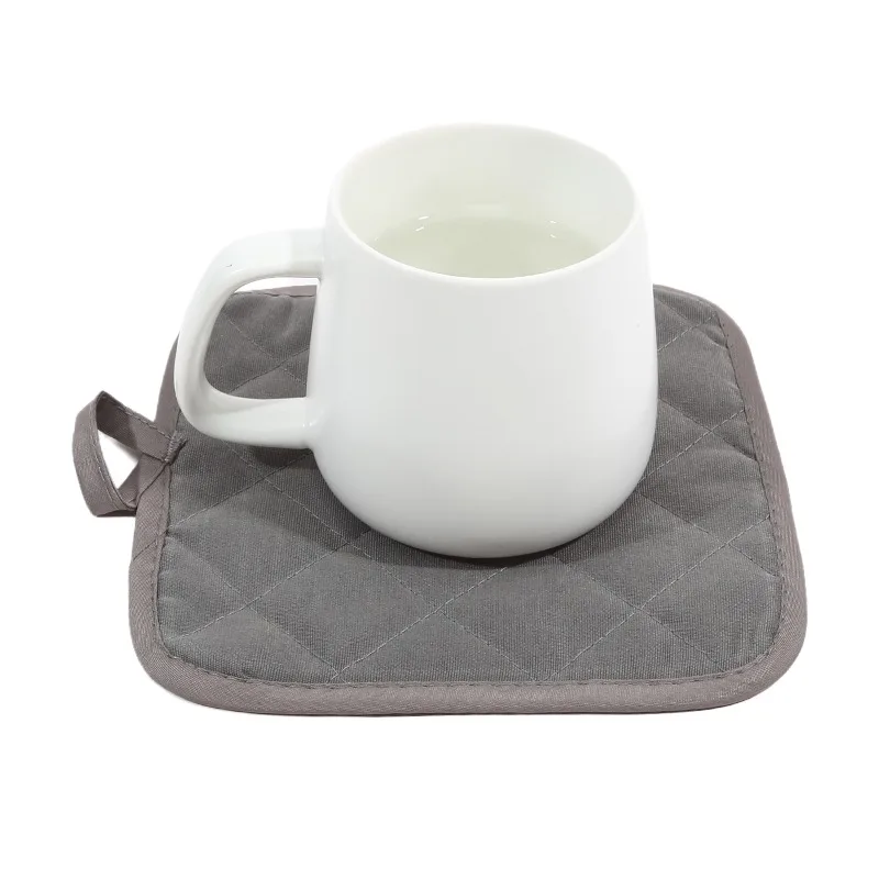 1-2pcs Square Plaid Placemats Table Mats Heat Insulation Place Mats Tea Cup Pad Dining Table Decorations Cloth Mat for Pot