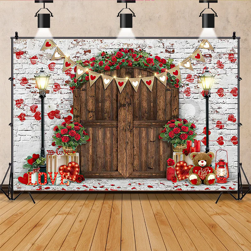 

SHUOZHIKE Valentine's Day Photography Backdrops Props Lover Rose Flower Wall Wedding Store Cherry blossoms Background AL-17